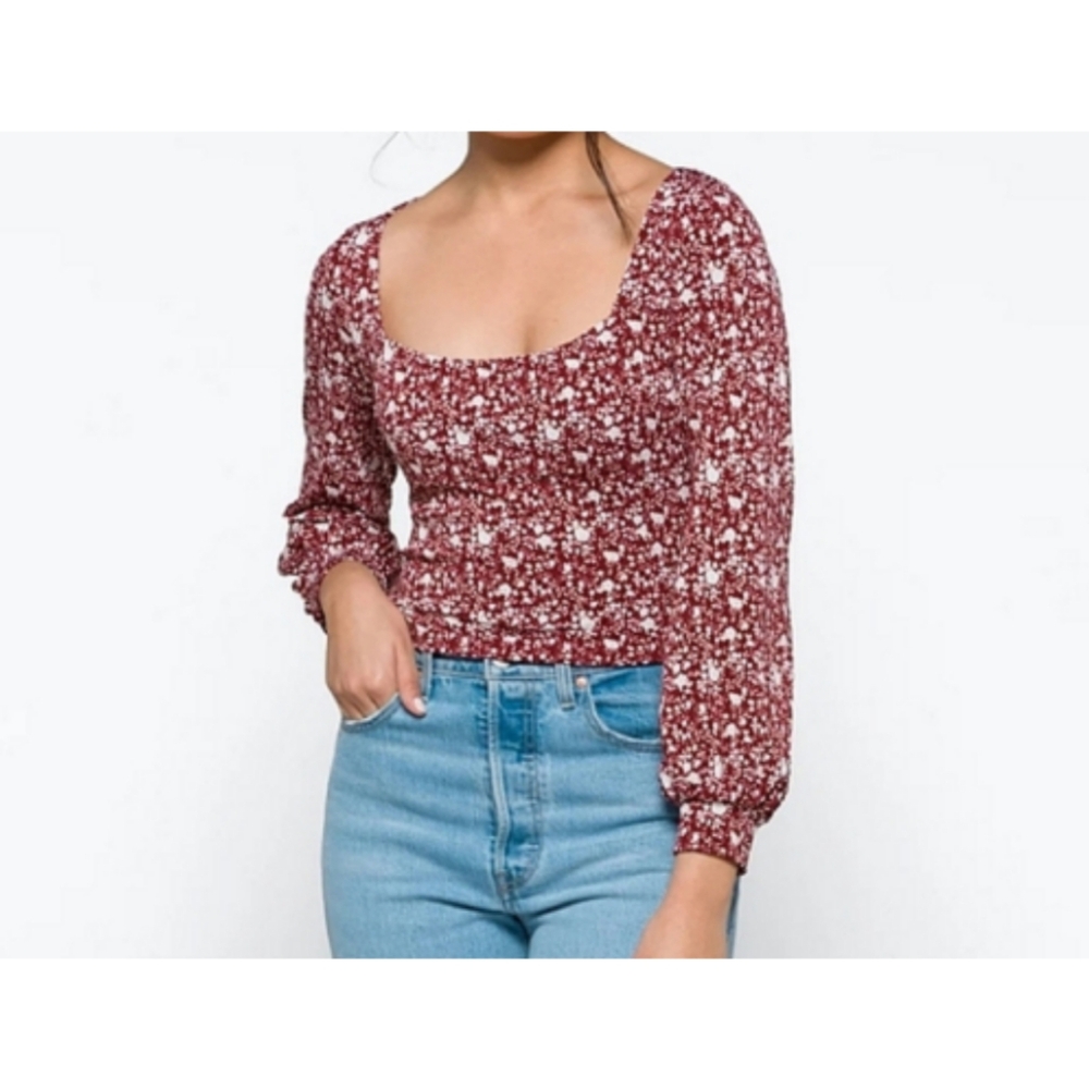 Lush Naomi Square Neck Cropped Knit Top XXL